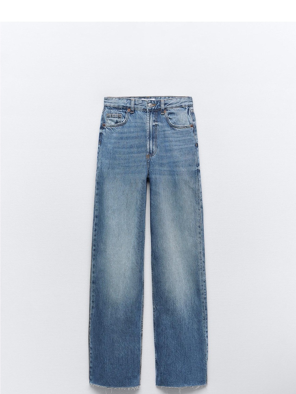 Zara Wide-Leg high rise Blue Denim Jeans
